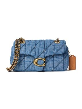 Coach Quilted Denim Tabby Shoulder Bag with Signature C Indigo